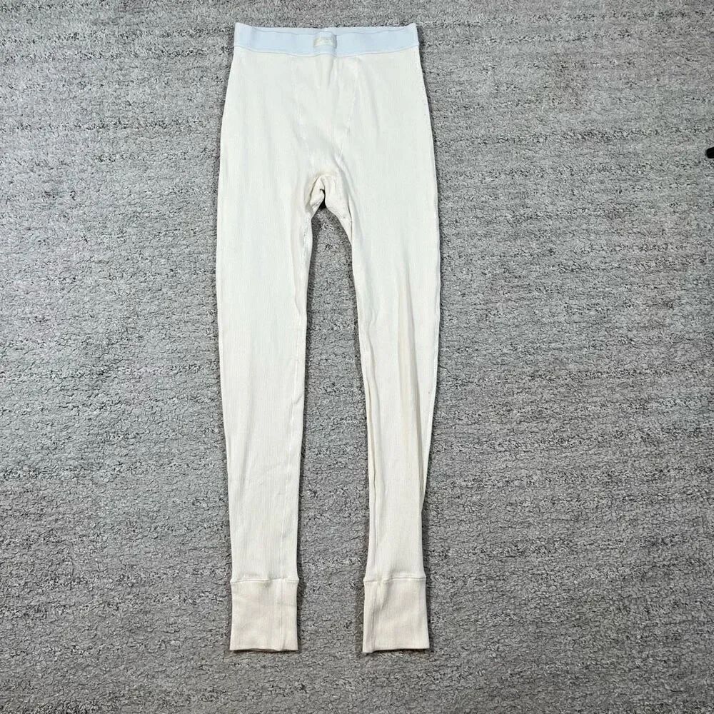 Skims Cotton Rib Cream Off White Leggings